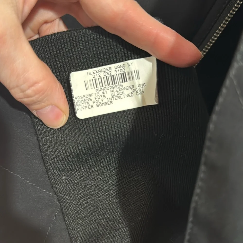 T ALEXANDER WANG BLACK CROPPED BOMBER JACKER 4 - Picture 11 of 14
